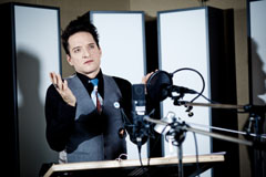 Bela B. bei den Synchronarbeiten