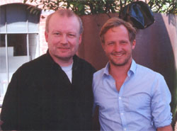 Filmszene-Redakteur Volker Robrahn beim Interview mit Maxmilian Brückner